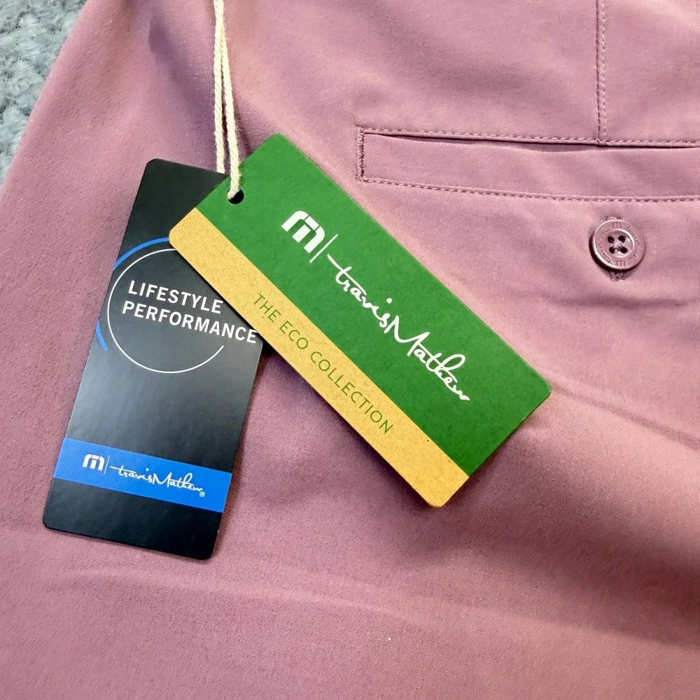 NEW Travis Mathew Mens Golf Shorts‎ 42 Pink Eco Collection Lifestyle Performance